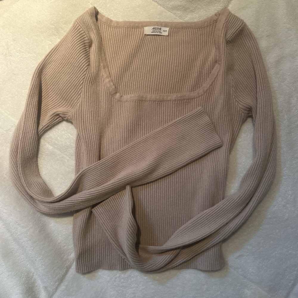 Beige square neck top from arden size xs